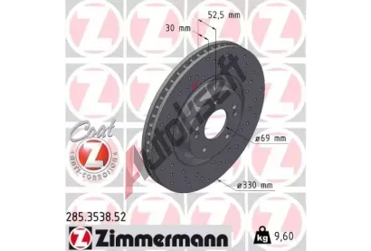 ZIMMERMANN Brzdov kotou SPORT Z - 330 mm ZIM 285.3538.52, 285.3538.52