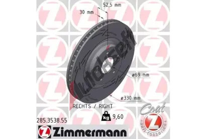 ZIMMERMANN Brzdový kotouč BLACK Z - 330 mm ZIM 285.3538.55, 285.3538.55 ZIMMERMANN Brzdový kotouč BLACK Z - 330 mm ZIM 285.3538.55, 285.3538.55