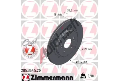ZIMMERMANN Brzdov kotou COAT Z - 314 mm ZIM 285.3545.20, 285.3545.20
