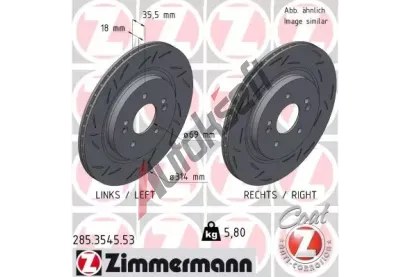 ZIMMERMANN Brzdov kotou BLACK Z - 314 mm ZIM 285.3545.53, 285.3545.53