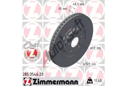 ZIMMERMANN Brzdov kotou COAT Z - 345 mm ZIM 285.3546.20, 285.3546.20