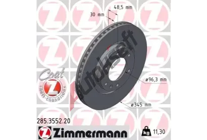 ZIMMERMANN Brzdov kotou COAT Z - 345 mm ZIM 285.3552.20, 285.3552.20
