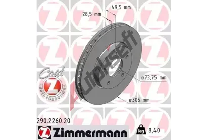 ZIMMERMANN Brzdov kotou COAT Z - 305 mm ZIM 290.2260.20, 290.2260.20