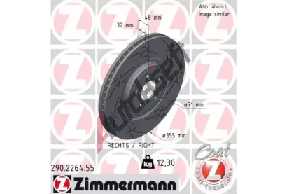 ZIMMERMANN Brzdový kotouč BLACK Z 355 mm ZIM 290.2264.55, 290.2264.55  ZIMMERMANN Brzdový kotouč BLACK Z 355 mm ZIM 290.2264.55, 290.2264.55