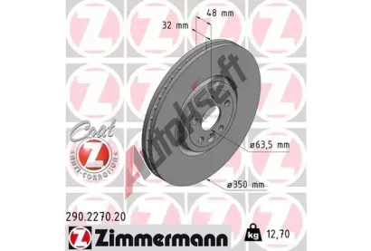 ZIMMERMANN Brzdov kotou COAT Z - 350 mm ZIM 290.2270.20, 290.2270.20