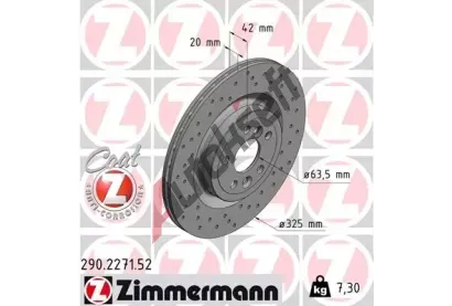 ZIMMERMANN Brzdov kotou SPORT COAT Z - 325 mm ZIM 290.2271.52, 290.2271.52