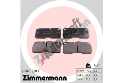 ZIMMERMANN Sada brzdovch destiek ZIM 29067.220.1, 29067.220.1