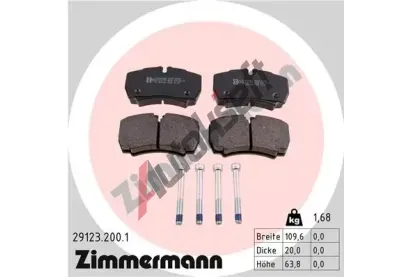 ZIMMERMANN Sada brzdovch destiek - kotouov brzda ZIM 29123.200.1, 29123.200.1