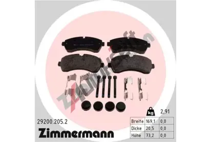 ZIMMERMANN Sada brzdovch destiek ZIM 29200.205.2, 29200.205.2
