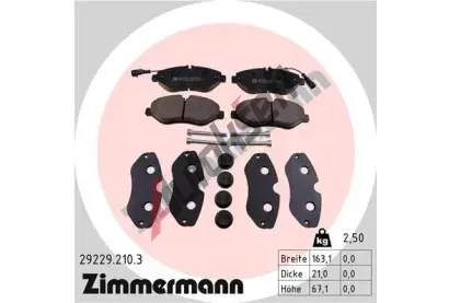 ZIMMERMANN Sada brzdovch destiek ZIM 29229.210.3, 29229.210.3