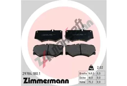 ZIMMERMANN Sada brzdovch destiek - kotouov brzda ZIM 29784.180.1, 29784.180.1