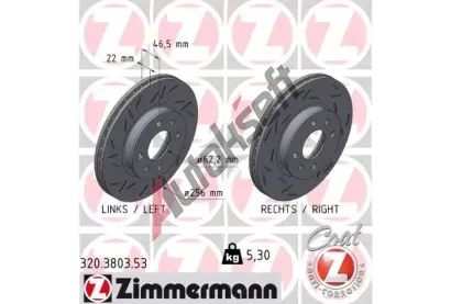 ZIMMERMANN Brzdov kotou BLACK Z - 256 mm ZIM 320.3803.53, 320.3803.53