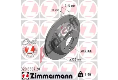 ZIMMERMANN Brzdov kotou COAT Z - 302 mm ZIM 320.3807.20, 320.3807.20