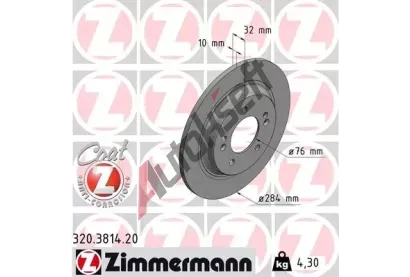 ZIMMERMANN Brzdov kotou COAT Z - 284 mm ZIM 320.3814.20, 320.3814.20