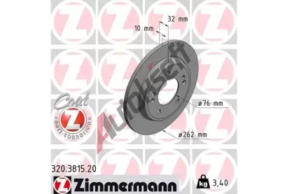 ZIMMERMANN Brzdov kotou COAT Z - 262 mm ZIM 320.3815.20, 320.3815.20