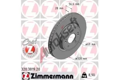 ZIMMERMANN Brzdov kotou COAT Z - 320 mm ZIM 320.3819.20, 320.3819.20