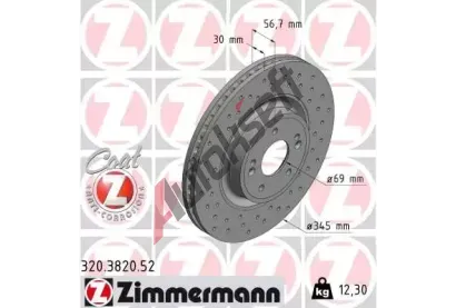ZIMMERMANN Brzdový kotouč SPORT COAT Z - 345 mm ZIM 320.3820.52, 320.3820.52 ZIMMERMANN Brzdový kotouč SPORT COAT Z - 345 mm ZIM 320.3820.52, 320.3820.52