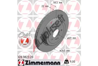 ZIMMERMANN Brzdov kotou COAT Z - 340 mm ZIM 320.3823.20, 320.3823.20