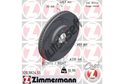 ZIMMERMANN Brzdov kotou BLACK Z - 330 mm ZIM 320.3824.55, 320.3824.55
