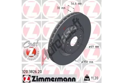 ZIMMERMANN Brzdov kotou COAT Z - 350 mm ZIM 320.3826.20, 320.3826.20