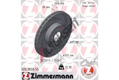 ZIMMERMANN Brzdov kotou BLACK Z - 350 mm ZIM 320.3826.55, 320.3826.55