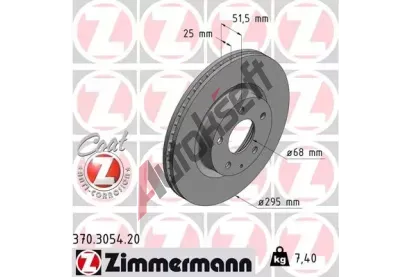 ZIMMERMANN Brzdov kotou COAT Z - 295 mm ZIM 370.3054.20, 370.3054.20
