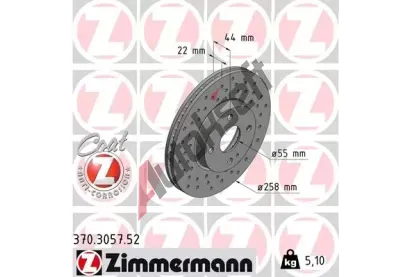 ZIMMERMANN Brzdov kotou SPORT COAT Z - 258 mm ZIM 370.3057.52, 370.3057.52