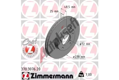 ZIMMERMANN Brzdov kotou COAT Z - 278 mm ZIM 370.3076.20, 370.3076.20