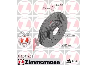 ZIMMERMANN Brzdov kotou drkovan SPORT COAT Z - 300 mm ZIM 370.3077.52, 370.3077.52