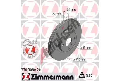 ZIMMERMANN Brzdov kotou COAT Z - 270 mm ZIM 370.3080.20, 370.3080.20