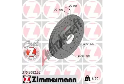 ZIMMERMANN Brzdov kotou SPORT COAT Z - 290 mm ZIM 370.3082.52, 370.3082.52