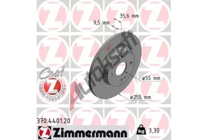 ZIMMERMANN Brzdov kotou COAT Z - 255 mm ZIM 370.4401.20, 370.4401.20