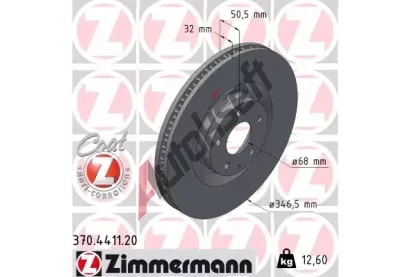 ZIMMERMANN Brzdov kotou COAT Z - 347 mm ZIM 370.4411.20, 370.4411.20