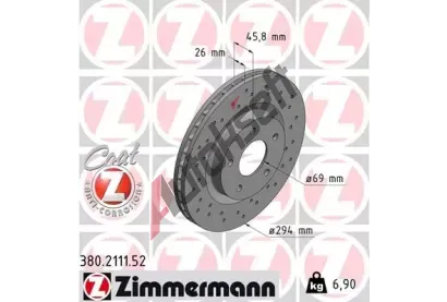 ZIMMERMANN Brzdov kotou SPORT COAT Z - 294 mm ZIM 380.2111.52, 380.2111.52