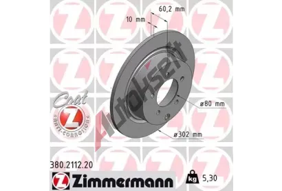 ZIMMERMANN Brzdov kotou COAT Z - 302 mm ZIM 380.2112.20, 380.2112.20