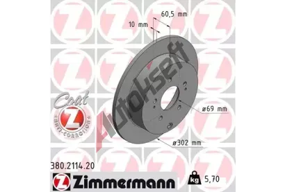 ZIMMERMANN Brzdov kotou COAT Z - 302 mm ZIM 380.2114.20, 380.2114.20