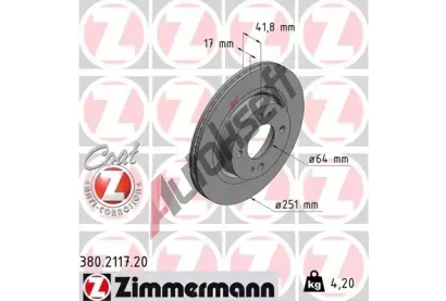 ZIMMERMANN Brzdov kotou COAT Z - 251 mm ZIM 380.2117.20, 380.2117.20