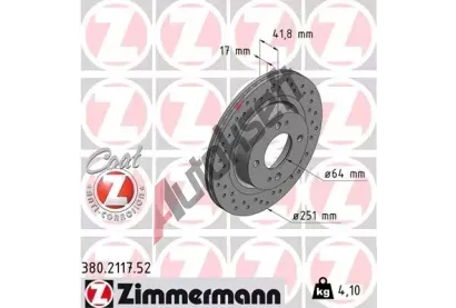 ZIMMERMANN Brzdov kotou SPORT COAT Z - 251 mm ZIM 380.2117.52, 380.2117.52