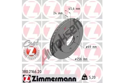 ZIMMERMANN Brzdov kotou COAT Z - 256 mm ZIM 380.2166.20, 380.2166.20