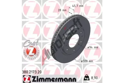 ZIMMERMANN Brzdov kotou COAT Z - 320 mm ZIM 380.2173.20, 380.2173.20