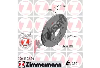 ZIMMERMANN Brzdov kotou COAT Z - 262 mm ZIM 400.1402.20, 400.1402.20