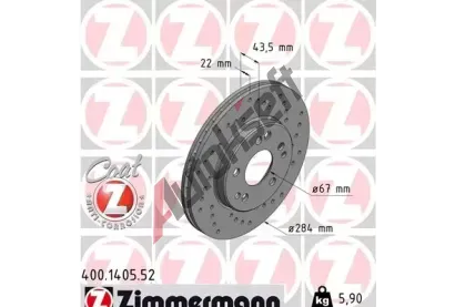 ZIMMERMANN Brzdov kotou drkovan SPORT COAT Z - 284 mm ZIM 400.1405.52, 400.1405.52