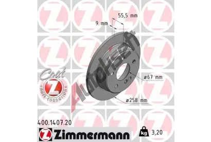 ZIMMERMANN Brzdov kotou COAT Z - 258 mm ZIM 400.1407.20, 400.1407.20