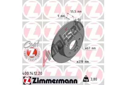 ZIMMERMANN Brzdov kotou COAT Z - 278 mm ZIM 400.1412.20, 400.1412.20