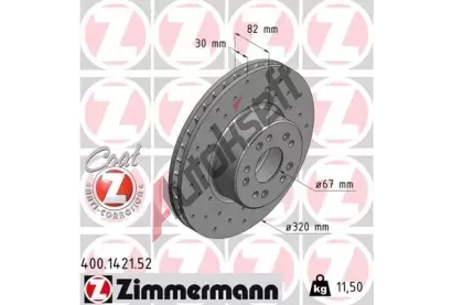 ZIMMERMANN Brzdov kotou drkovan SPORT COAT Z - 320 mm ZIM 400.1421.52, 400.1421.52