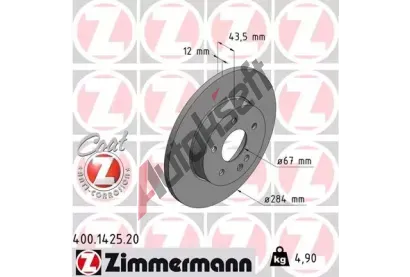 ZIMMERMANN Brzdov kotou COAT Z - 284 mm ZIM 400.1425.20, 400.1425.20