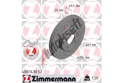 ZIMMERMANN Brzdov kotou drkovan SPORT COAT Z - 294 mm ZIM 400.1430.52, 400.1430.52