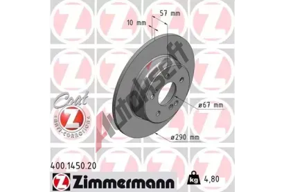 ZIMMERMANN Brzdov kotou COAT Z - 290 mm ZIM 400.1450.20, 400.1450.20