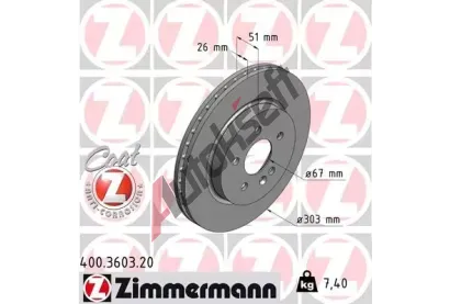 ZIMMERMANN Brzdov kotou COAT Z - 303 mm ZIM 400.3603.20, 400.3603.20