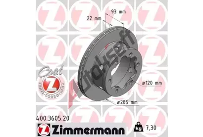 ZIMMERMANN Brzdov kotou COAT Z - 285 mm ZIM 400.3605.20, 400.3605.20